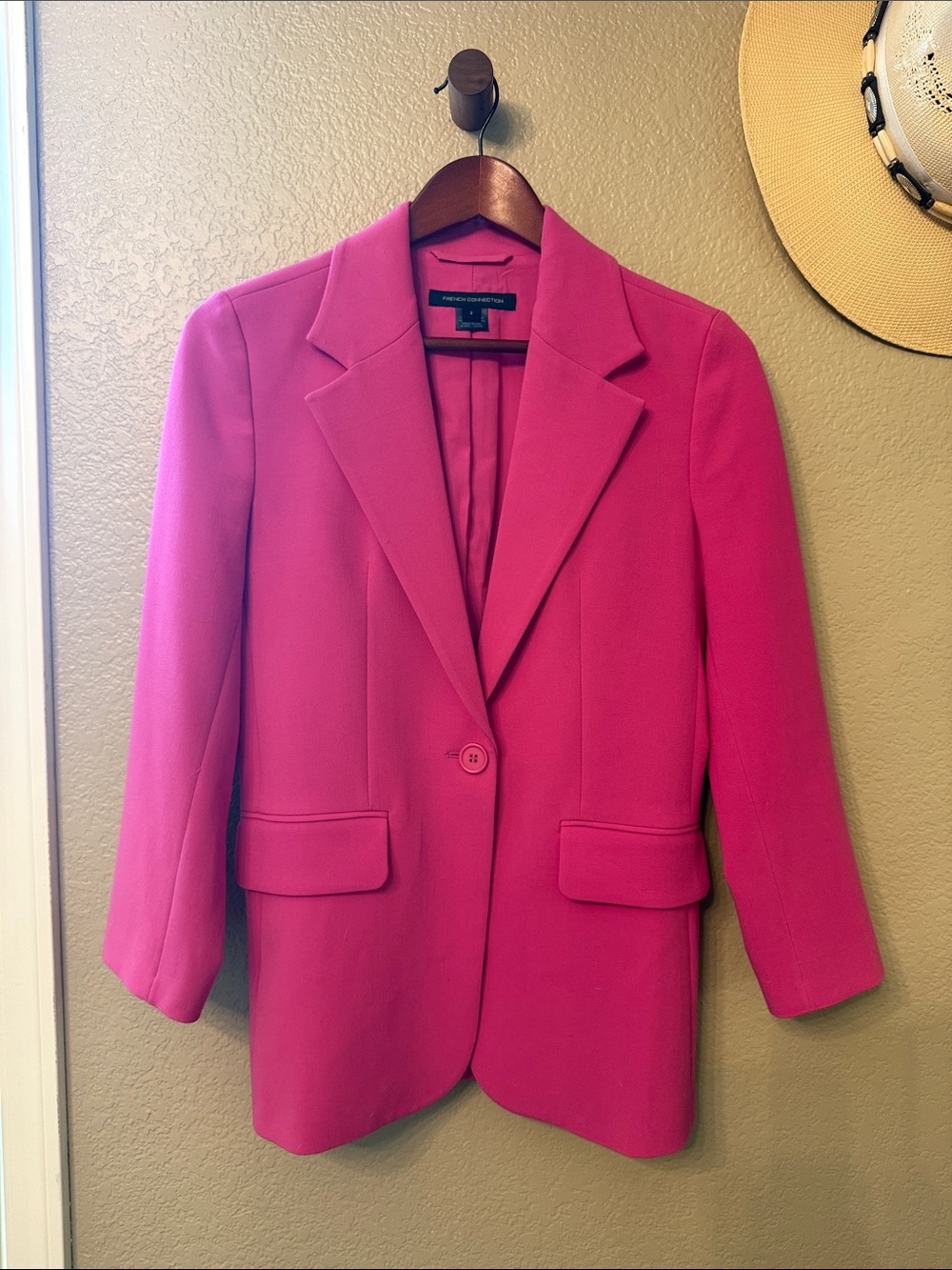 French Connection Hot Pink Single-Button Blazer